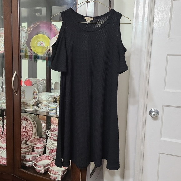 Anthropologie Dresses & Skirts - Anthropologie Women's Anama Cold Shoulder Waffle Knit Dress size Small Petite
